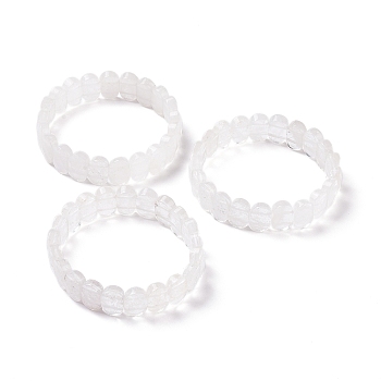 Natural Quartz Crystal Oval Beaded Stretch Bracelet, Gemstone Jewelry for Women, Inner Diameter: 2-1/8 inch(5.4~5.5cm)