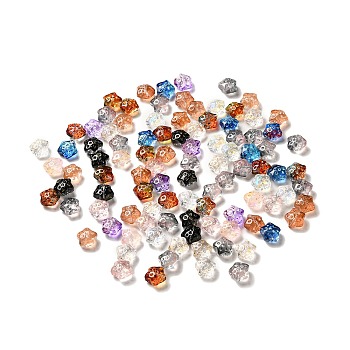 Transparent Glass Beads, Star, Mixed Color, 14.5x15x9mm, Hole: 1mm