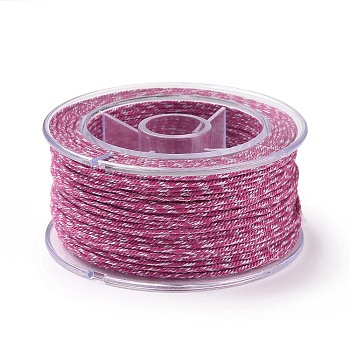 Macrame Cotton Cord, Braided Rope, with Plastic Reel, for Wall Hanging, Crafts, Gift Wrapping, Old Rose, 1.2mm, about 26.25 Yards(24m)/Roll