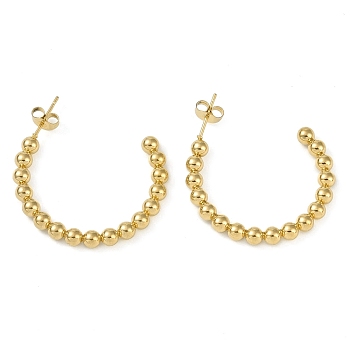 304 Stainless Steel Studs Earrings, Jewely for Women, Golden, Golden, 32x4mm