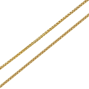 1M Brass Box Chains, Long-Lasting Plated, Soldereded, Light Gold, 2x2x1mm