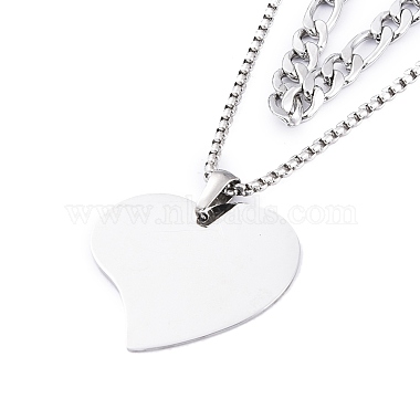 304 Stainless Steel Double Layer Necklaces(NJEW-M181-12P)-2