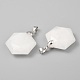 Faceted Natural White Jade Pendants(G-F340-03O)-2