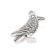 Tibetan Style Alloy Bird Pendants, Cadmium Free & Lead Free, Antique Silver, 18x19x5.5mm, Hole: 2mm(X-TIBEP-1425-AS-LF)