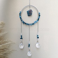 Glass Pendant Decoration, Suncatchers, with Metal Findings, Natural Apatite, 400x90mm(DJEW-PW0019-11E)