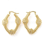 Rack Plating Brass Wire Wrap Twist Oval Hoop Earrings, Real 16K Gold Plated, 38.5~39x30~30.5x9.5mm(EJEW-M225-08G)