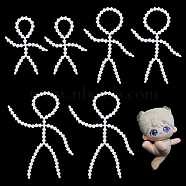 Elite 6Pcs 3 Style Plastic Action Figure Movable Skeleton, Doll Making Supplies, White, 110~170x86~170x7mm, 2pcs/style(FIND-PH0008-71)