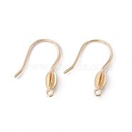 Rack Plating Brass Earring Hooks, with Horizontal Loops, Long-Lasting Plated, Cadmium Free & Lead Free, Golden, 20x15x3.5mm, Hole: 1mm, 20 Gauge, Pin: 0.8mm(KK-G433-16G)