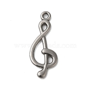 Non-Tarnish 304 Stainless Steel Pendants, Musical Note Charms, Stainless Steel Color, 28x11x2mm, Hole: 1.6~1.8mm(STAS-N103-52P)