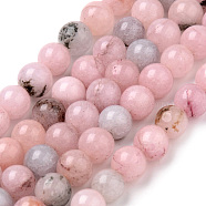 Natural Cherry Blossom Jasper Beads Strands, Dyed, Round, Pink, 10~10.5mm, Hole: 1.2mm, about 37~40pcs/strand, 14.9~15.1 inch(38~38.5cm)(X-G-Q462-63-10mm)