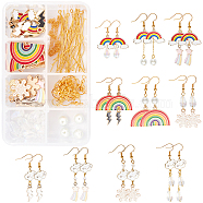 SUNNYCLUE 113 Pieces DIY Cute Weather Themed Earring Making Kits, Including Alloy Pendants & Linking Connectors, Brass Earring Hooks & Cable Chains, Glass Beads, Mixed Color(DIY-SC0015-46G)