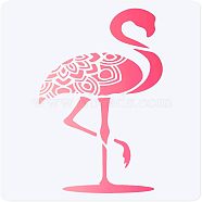 Large Plastic Reusable Drawing Painting Stencils Templates, for Painting on Scrapbook Fabric Tiles Floor Furniture Wood, Rectangle, Flamingo Pattern, 297x210mm(DIY-WH0202-070)