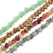 Natural & Synthetic Mixed Gemstone Beads Strands, Polar Bear, 9.5~11x13.5~15x4.5~5mm, Hole: 1mm, about 39~41pcs/strand, 14.9 inch(G-T013-01)