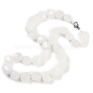 Natural Quartz Crystal Nuggets Beaded Necklaces for Women Men, 20.08~21.26 inch(51~54cm)(NJEW-K388-01D)