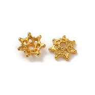 Alloy Beads Caps, Lead Free & Cadmium Free, Multi-Petal Flower, Golden, 9x3mm, Hole: 1.6mm(FIND-G074-01G)