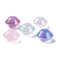 Pinted Acrylic Bead, Disc, Mixed Color, 15.5x10mm, Hole: 2.5mm(OACR-H040-01)