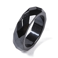 Magnetic Synthetic Hematite Finger Ring for Men Women, 6mm, Inner Diameter: 17mm(RJEW-A047-01F)