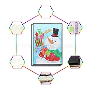 DIY Christmas Theme Diamond Painting Notebook Kits, including PU Leather Book, Resin Rhinestones, Pen, Tray Plate and Glue Clay, Snowman, 210x150mm(XMAS-PW0001-108C)