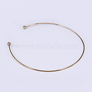 304 Stainless Steel Choker Necklaces, Rigid Necklaces, with Immovable Round Beads, Real 18K Gold Plated,  Inner Diameter: 14x14.5cm, 2mm(NJEW-O094-03)