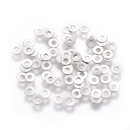316 Surgical Stainless Steel Beads, Donut/Pi Disc, 3x0.2mm, Hole: 1mm(STAS-I118-15P)