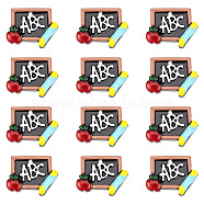 25Pcs Teachers' Day Theme Opaqie Resin Pendants, Blackboard Charm, Colorful, 19x28x4mm, Hole: 1.8mm(RESI-SC0002-41)