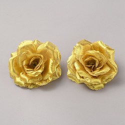 20Pcs Polyester Artificial Flower Head, Goldenrod, 80x40mm(AJEW-LP0001-25)