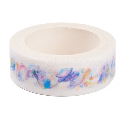 Decorative Paper Tapes, Adhesive Tapes, for DIY Scrapbooking Supplie Gift Decoration, Planet Pattern, 1.5x4.4cm, 7m/roll(DIY-O017-01C)