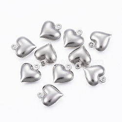 Tarnish Resistant 304 Stainless Steel Charms, Hollow Heart, Stainless Steel Color, 13x11.5x4.8mm, Hole: 1.2mm(STAS-H413-16P)