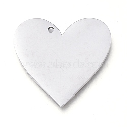 304 Stainless Steel Pendants, Manual Polishing, Stamping Blank Tag, Laser Cut, Heart, Stainless Steel Color, 20x20x0.8mm, Hole: 1.2mm(STAS-L238-098B-P)