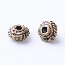 Tibetan Style Alloy Spacer Beads, Rondelle, Cadmium Free & Nickel Free & Lead Free, Antique Bronze, 5x3mm, Hole: 1mm, about 5500pcs/1000g(TIBE-Q063-40AB-NR)