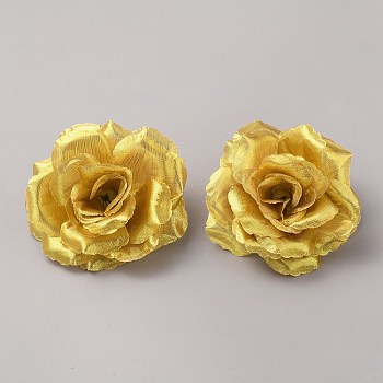 20Pcs Polyester Artificial Flower Head, Goldenrod, 80x40mm