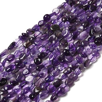 Natural Amethyst Beads Strands, Nuggets, 8~14x6~8x4~8mm, Hole: 1mm, about 46~48pcs/strand, 39~39.5cm