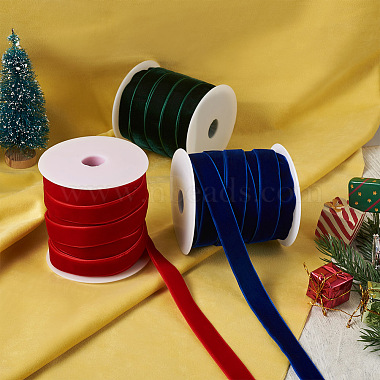 37.5 Yards 3 Colors Christmas Single Face Velvet Ribbon(OCOR-YS0001-09)-4