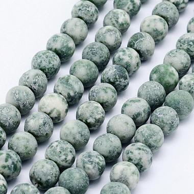 6mm Green Round GreenSpot Stone Beads