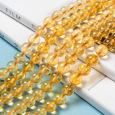 Natural Citrine Beads Strands(G-E326-4mm-01)-6