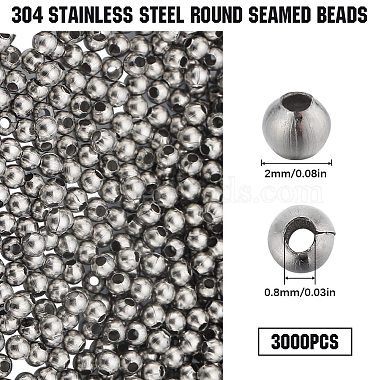 304 perles rondes cousues en acier inoxydable(STAS-SC0006-95A)-2