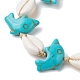 Natural Shell & Synthetic Turquoise Braided Bead Anklets(AJEW-AN00562-01)-3
