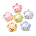 Opaque Resin Cabochons, Joy Star, Mixed Color, 22x21x14mm(RE-CBA0EC6-11)