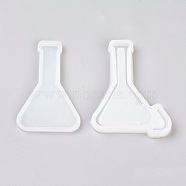 Food Grade Silicone Molds, Resin Casting Molds, For UV Resin, Epoxy Resin Jewelry Making, Reagent Bottle, White, 8.5~9x5.5~6.9x0.5~1cm, Inner Size: 7.8x4.9cm, 2pcs/set(DIY-WH0090-02)