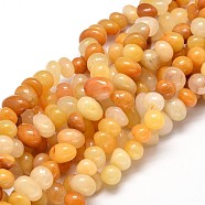 Natural Topaz Jade Gemstone Nuggets Bead Strands, Tumbled Stone, 6~10x9~12x8~10mm, Hole: 1mm, about 15.3 inch~15.7 inch(X-G-J337-30)