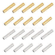 40Pcs 4 Style 304 Stainless Steel Tube Beads, Column, Mixed Color, 8~10x2mm, Hole: 0.8mm, 10pcs/style(STAS-UN0051-98)