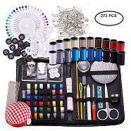 BENECREAT Sewing & Knitting Tools Kits, 272pcs Sewing Supplies with Buttons & Pins & Scissors & Pencil & Sewing Threads & Knitting Neddles & Crochet Hooks & Cloth Needle Cushion(TOOL-BC0001-01)