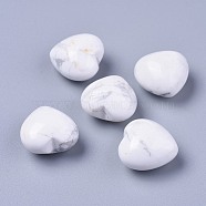 Natural Howlite Heart Love Stone, Pocket Palm Stone for Reiki Balancing, 20x20x13~13.5mm(G-F659-B11)