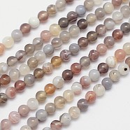 Round Natural Botswana Agate Bead Strands, 4mm, Hole: 1mm, about 99pcs/strand, 15.5 inch(G-I166-02-4mm)