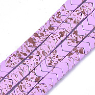 Spray Painted Non-magnetic Synthetic Hematite Beads Strands, Arrow/Chevron, Violet, 6x6x2.5mm, Hole: 0.7mm, about 108pcs/strand, 15.9 inch(G-T124-03H)