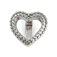 304 Stainless Steel Slider Charms, Heart, Stainless Steel Color, 18x19x12.5mm, Hole: 11x7mm(STAS-F310-27P)