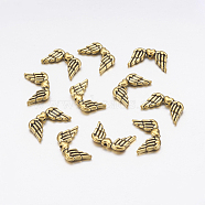 Tibetan Style Alloy Beads, Lead Free & Cadmium Free, Angel Wing, Antique Golden, 18.5x11x3.5mm, Hole: 1.5mm(GLF10899Y)