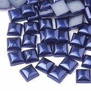 ABS Plastic Imitation Pearl Cabochons, Square, Prussian Blue, 6x6x3.5mm, about 5000pcs/bag(SACR-R748-6x6mm-Z31)