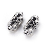 Tibetan Style Zinc Alloy Beads Rhinestone Settings, Dorje Vajra, for Buddha Jewelry, Antique Silver, 16x7.5x7.5mm, Hole: 2mm, Fit for: 2mm in Rhinestone.(TIBE-G016-05AS)