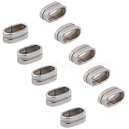304 Stainless Steel Slide Charms, Oval, Stainless Steel Color, 5x12x6.5mm, Hole: 4.5x10mm, 20pcs/box(STAS-UN0005-41)